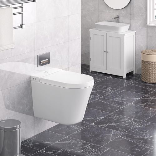 Abattant Wc En Plastique Avec Charnière Inoxyble.couvercle Toilette Softclose.blanc 47.5 X 36.1cm
