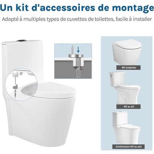 Abattant Wc En Plastique Avec Charnière Inoxyble.couvercle Toilette Softclose.blanc 47.5 X 36.1cm