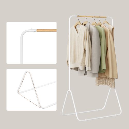 Portant à Vêtements En Fer. Porte-vêtements Portemanteau Environ 79x43x145cm. Blanc