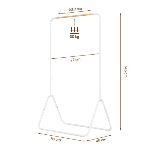 Portant à Vêtements En Fer. Porte-vêtements Portemanteau Environ 79x43x145cm. Blanc