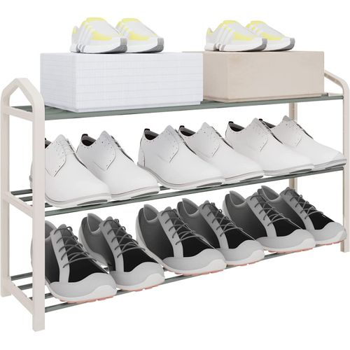 Etagère à Chaussures De 3 Étages-Meuble à Chaussure Pour 12 Paires De Chaussures-79x19.5x45cm-Crème