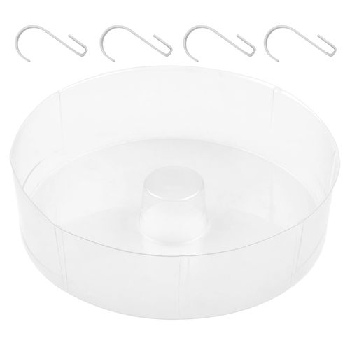 Porte Parapluie En Métal Rond Avec 4 Crochets+plateau.porte Parapluie Design Moderne.20x49cm.blanc