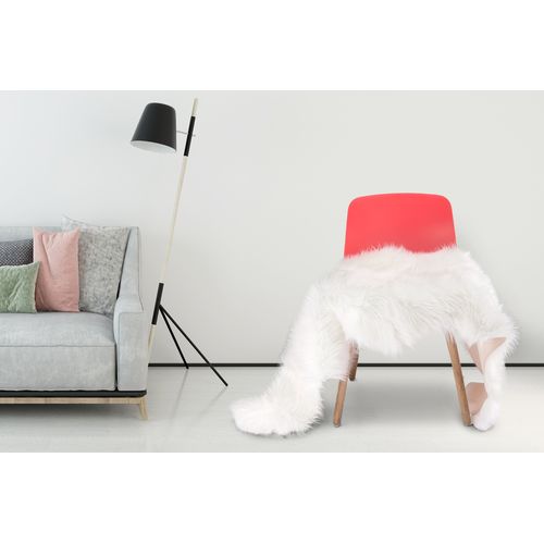 Tapis En Peau De Mouton Imitation. Tapis En Fourrure Longue. 180x60 Cm. Blanc