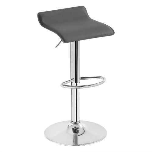 Tabouret De Bar En Similicuir-Tabouret De Bar Pivotant-Hauteur Réglable-Gris