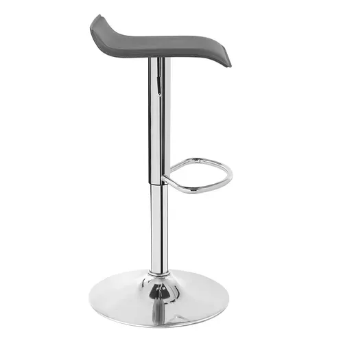 Tabouret De Bar En Similicuir-Tabouret De Bar Pivotant-Hauteur Réglable-Gris