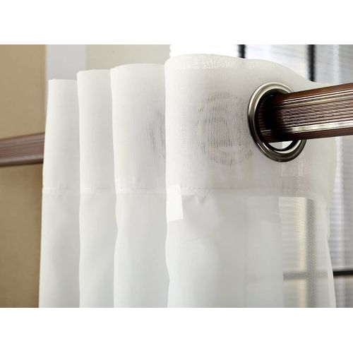 2 Pièce Rideau Voilage Transparent à Oeillets. Décoration Pour Fenêtre. 140x225 Cm. Crème