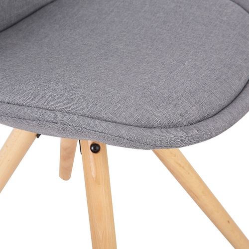 Lot De 6 Chaise De Salle à Manger.siège En Lin.chaise De Cuisine.pied En Bois.style Nordique.gris