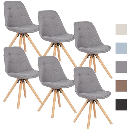 Lot De 6 Chaise De Salle à Manger.siège En Lin.chaise De Cuisine.pied En Bois.style Nordique.gris