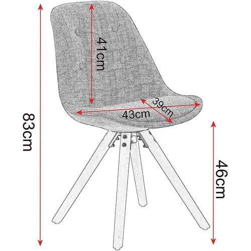 Lot De 6 Chaise De Salle à Manger.siège En Lin.chaise De Cuisine.pied En Bois.style Nordique.gris