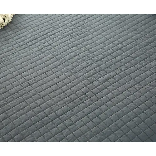 2 X Couvre-lits Matelassé. Couverture Rembourré De Lit Flannel. 240x260 Cm. Gris Foncé+crème