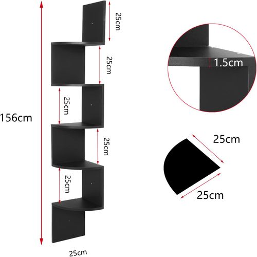 Étagère Suspendue Flottante Avec 5 Étages.étagère Murale Pour Placer Image/magazine/photo.noir