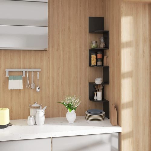 Étagère Suspendue Flottante Avec 5 Étages.étagère Murale Pour Placer Image/magazine/photo.noir