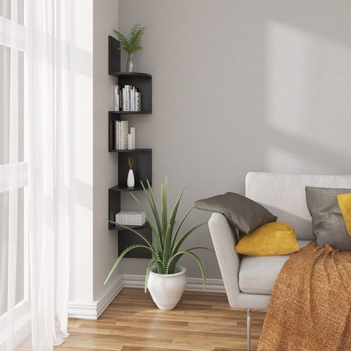 Étagère Suspendue Flottante Avec 5 Étages.étagère Murale Pour Placer Image/magazine/photo.noir