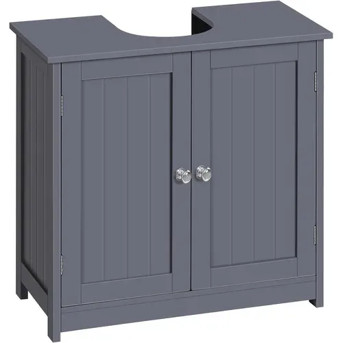 Meuble De Salle De Bain En Bois. Meuble De Rangement. Armoire De Salle De Bain 60x60x30 Cm. Gris