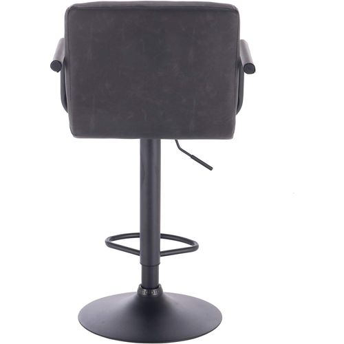 Lot De 2 Tabourets De Bar Avec Dossier - Siège Bien En Similicuir - Pieds En Acier - Noir