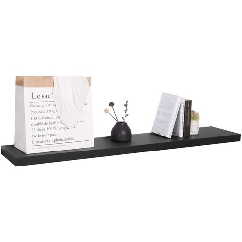 Étagère Murale En Bois Étagère Flottante Pour Chambre/salle De Bain/salon/bureau.40x22.9x3.8cm.noir