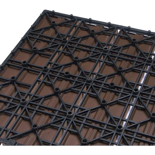 Lot De 11 Dalles De Terrasse En Composite Bois-plastique.1 M².30x30 Cm.café