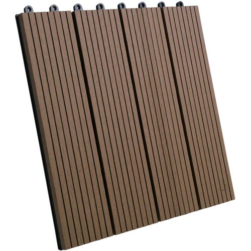 Lot De 11 Dalles De Terrasse En Composite Bois-plastique.1 M².30x30 Cm.café