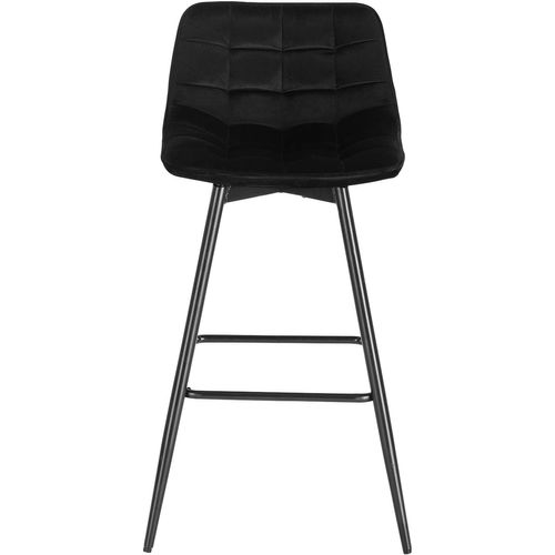Lot De 2 Tabourets De Bar - Tabourets Pour Bar - Bistro - Siège En Velours - Pieds En Métal - Noir