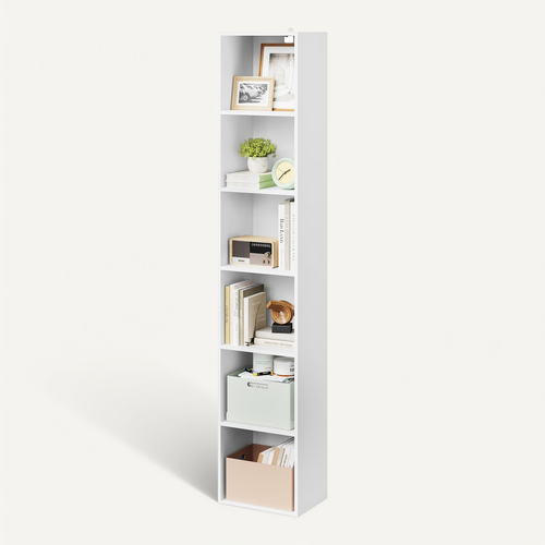 Bibliothèque Mdf Étagère De Rangement. Bibliothèque Armoire En Mdf 30x23.5x158.4cm. Blanc
