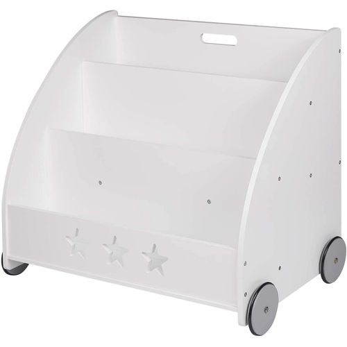 Bibliothèque Pour Enfants. Étagère à Jouets 3 Niveaux. Organiser Pour Livres Avec Roues.blanc