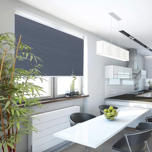 Store Plissé Nid D'abeille Sans Perçage Avec Porte-pince.store Antisolaire.60x130 Cmblanc+bleu
