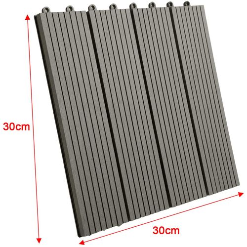 Carrelage De Sol Dalle Wpc 30x30 Cm.jardin Terrasse En Bois-plastique.anthracite(22 Pièces/2 M²)
