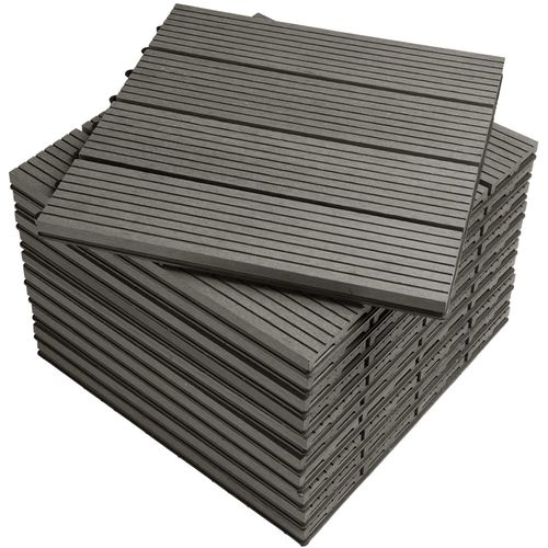 Carrelage De Sol Dalle Wpc 30x30 Cm.jardin Terrasse En Bois-plastique.anthracite(22 Pièces/2 M²)