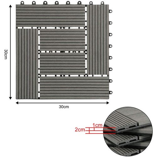 Carrelage De Sol Dalle 30x30 Cm.jardin Terrasse Extérieur Fixation Plug-in.gris Clair 22 Pièces/2 M²