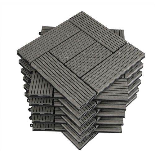 Carrelage De Sol Dalle 30x30 Cm.jardin Terrasse Extérieur Fixation Plug-in.gris Clair 22 Pièces/2 M²