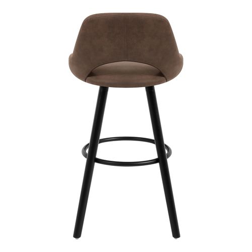 2x Tabourets De Bar En Tissu Simili-Cuir, Chaises De Bar Structure En Bois Massif, Brun Foncé