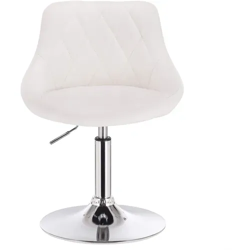Lot De 4 Tabourets De Bar En Similicuir-tabourets De Rotatif Pieds En Métal-hauteur Réglable-blanc