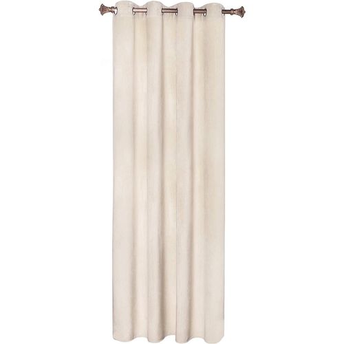 1 Pc Rideau Occultant Avec Oeillets En Velours 140x245cm Beige