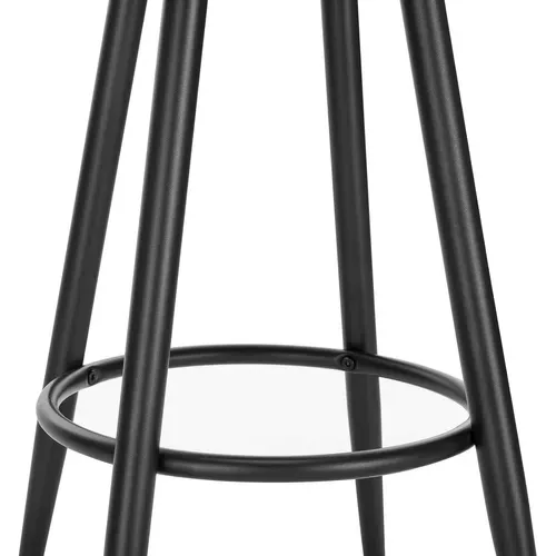 Tabouret De Bar. Chaise De Bar En Velours. Tabouret Bistro En Métal. Noir