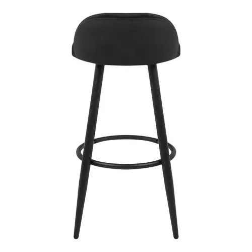2 X Tabouret De Bar - Chaise De Bar En Velours - Tabouret Bistro En Métal - Noir