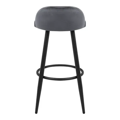 2x Tabouret De Bar Chaise De Bar En Velours Tabouret Bistroen Métal Noir Gris Foncé