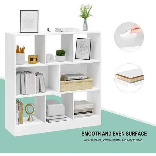 Bibliothèque Ouverte  Meuble De Rangement Pour Bureau. 98x30x100 Cm. Blanc