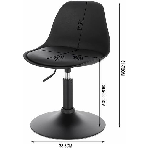 Chaise En Similicuir 38.5 x 38.5 x 61 Cm - Noir