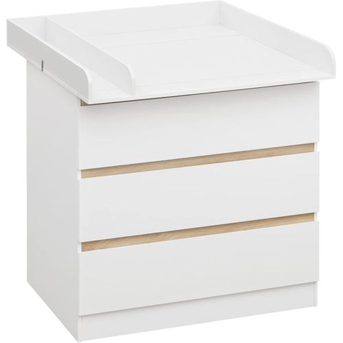 Commode À Langer 3 Tiroirs Avec Table À Langer En MDF 80x48x78 cm - Blanc