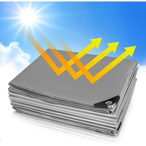 Pe Bâche Piscine.couverture Étanche Imperméable+indéchirable180g/m²2x3m Gris/vert