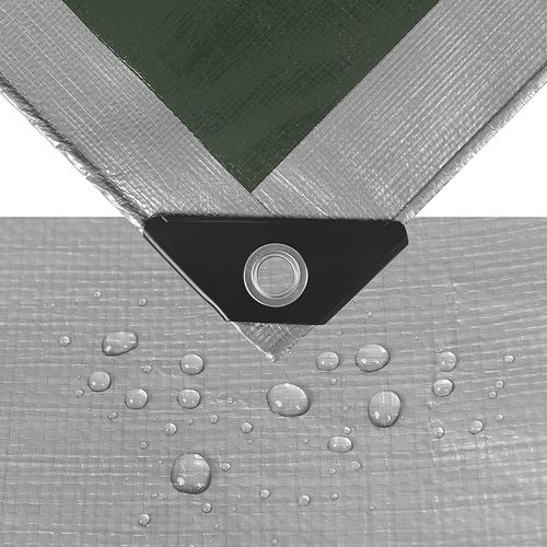 Pe Bâche Piscine.couverture Étanche Imperméable+indéchirable180g/m²2x3m Gris/vert
