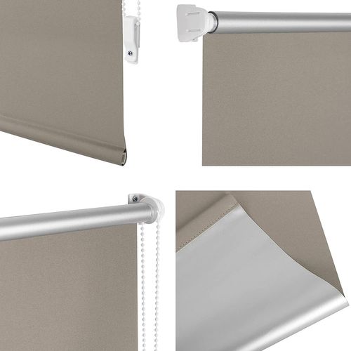 1x Store Enrouleur Occultant. Isolant Thermique Avec Revêtement Sans Perçage. 60x160 Cm Taupe.