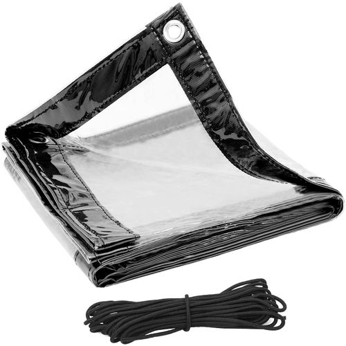 Bâche Transparente Avec Oeillets 2x2 M. Bâche De Protection Imperméable 380g/m² Pvc