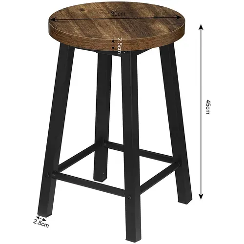 4 x Chaises Salle à Manger Industrielle-Chaises De Cuisine En Métal Et Aggloméré-Bois Vintage