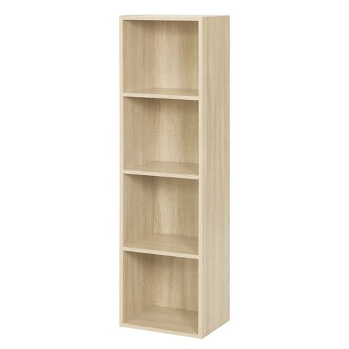 Bibliothèque Armoire En Panneaux De Particules. Etagère De Rangement. 30x24x106cm. Chêne Clair