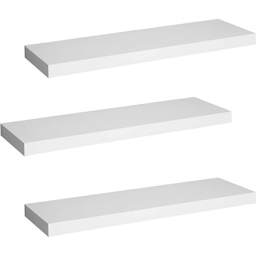 Lot De 3 Étagère Murale.étagère Suspendue+flottante En Mdf Pour Cuisine/salle De Bain Etc.blanc