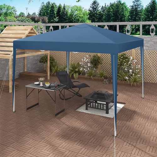 Tonnelle De Jardin-tente Pliante-protection Du Soleil Uv 50+hauteur Réglable 3x3m-bleu