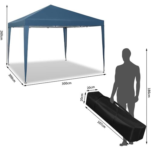 Tonnelle De Jardin-tente Pliante-protection Du Soleil Uv 50+hauteur Réglable 3x3m-bleu