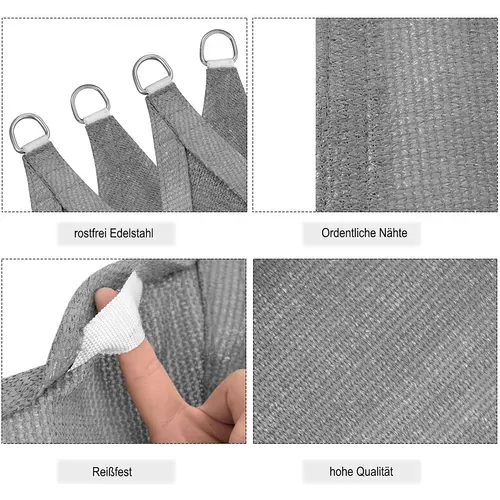 Voiles D'ombrage Rectangulaire 3x5m.en Hdpe.protection Solaire. Anti 85% Uv.gris Clair