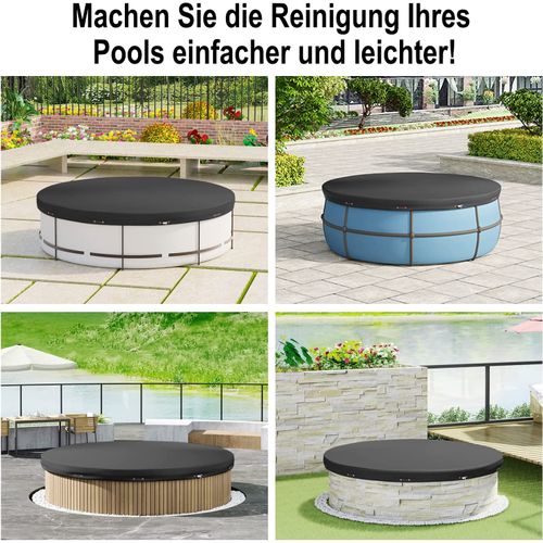 Couverture Piscine Ronde F420 Cm.convient Aux F320-360 Cm.anti-poussière En Pe 200g/m².